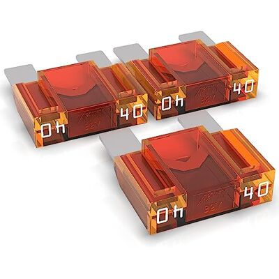 AUPROTEC Maxi platte steekzekering, 20 A 80 A, steekzekering, smeltbeveiliging, selectie: 40 A ampère, oranje, 3 stuks AUPROTEC Maxi platte steekzekering, 20 A 80 A, steekzekering, smeltbeveiliging, selectie: 40 A ampère, oranje, 3 stuks