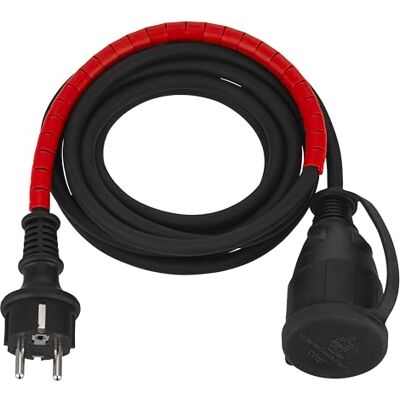 REV Verlengkabel 3 m met kabelbescherming, buitenverlenging met geaarde stekker, 16 A/230 V, IP44, zwart REV Verlengkabel 3 m met kabelbescherming, buitenverlenging met geaarde stekker, 16 A/230 V, IP44, zwart