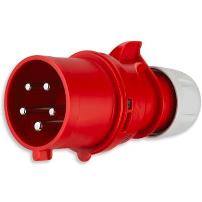 REV 0512542555 fasespatel CEE 400V 5-polig 3 ph+N+PE waterdicht IP44 rood REV 0512542555 fasespatel CEE 400V 5-polig 3 ph+N+PE waterdicht IP44 rood