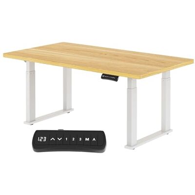 FLEXISPOT Bureau, zittend, staand, 180 x 80 cm, dubbele motor, 3 posities, geheugen en zitherinnering, perfect voor kantoor en gebruiksvriendelijke momenten, wit + esdoorn FLEXISPOT Bureau, zittend, staand, 180 x 80 cm, dubbele motor, 3 posities, geheugen en zitherinnering, perfect voor kantoor en gebruiksvriendelijke momenten, wit + esdoorn