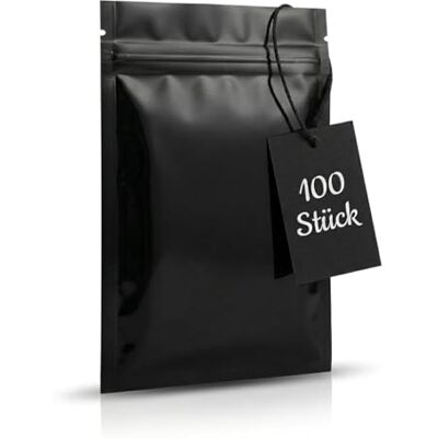 sunmondo Baggies 60 x 80 mm extra sterke zakken met druksluiting, volledig zwart en ondoorzichtig (60 x 80, 100 stuks) sunmondo Baggies 60 x 80 mm extra sterke zakken met druksluiting, volledig zwart en ondoorzichtig (60 x 80, 100 stuks)
