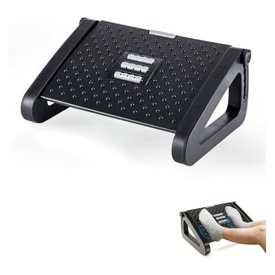 MAGIC SELECT Ergonomische voetensteun, verstelbaar onder het bureau met massagefunctie, antislip, verbetert de houding en circulatie, ideaal voor werk en thuis MAGIC SELECT Ergonomische voetensteun, verstelbaar onder het bureau met massagefunctie, antislip, verbetert de houding en circulatie, ideaal voor werk en thuis