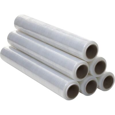 OFITURIA 6 rollen transparante kunststoffolie voor industriële verpakkingen handmatig en elastisch rekbaar 0,5 x 300 m OFITURIA 6 rollen transparante kunststoffolie voor industriële verpakkingen handmatig en elastisch rekbaar 0,5 x 300 m