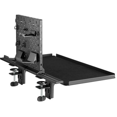 NanoRS RS174 Bureauverlenging met steekplank en plank 60 x 30,9 cm, bureauverlengplaat, belastbaar tot 20 kg, hoofdtelefoonhouder, bevestiging via tafelklem, zwart NanoRS RS174 Bureauverlenging met steekplank en plank 60 x 30,9 cm, bureauverlengplaat, belastbaar tot 20 kg, hoofdtelefoonhouder, bevestiging via tafelklem, zwart