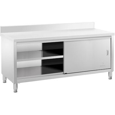 Royal Catering RCSSCB-200X60-E-B Werkkast, roestvrij staal, 200 x 60 cm, belastbaar tot 600 kg Royal Catering RCSSCB-200X60-E-B Werkkast, roestvrij staal, 200 x 60 cm, belastbaar tot 600 kg
