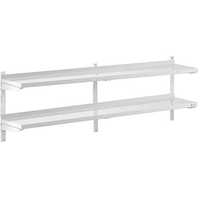 Royal Catering RCWR-2000.3 Wandrek, keuken, zwevende plank, roestvrij staal, 200 cm (200 x 30 cm, wandmontage, dikte 3,5 cm, capaciteit 40 kg) Royal Catering RCWR-2000.3 Wandrek, keuken, zwevende plank, roestvrij staal, 200 cm (200 x 30 cm, wandmontage, dikte 3,5 cm, capaciteit 40 kg)