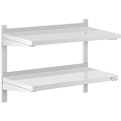Royal Catering RCWR-800.4 Wandrek voor keuken, zwevende plank, roestvrij staal, 200 cm, 80 x 40 cm, wandmontage, dikte 3,5 cm, capaciteit 40 kg) Royal Catering RCWR-800.4 Wandrek voor keuken, zwevende plank, roestvrij staal, 200 cm, 80 x 40 cm, wandmontage, dikte 3,5 cm, capaciteit 40 kg)