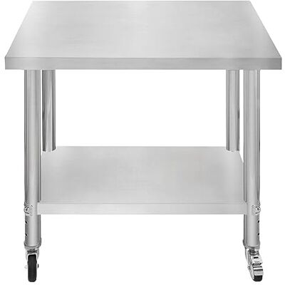 KuKoo Werktafel, professionele voorbereiding, keuken van roestvrij staal, 76 cm x 90 cm x 86 cm, keukenwagen, 4 afneembare wielen, restaurant, bar, HORECA CDH KuKoo Werktafel, professionele voorbereiding, keuken van roestvrij staal, 76 cm x 90 cm x 86 cm, keukenwagen, 4 afneembare wielen, restaurant, bar, HORECA CDH