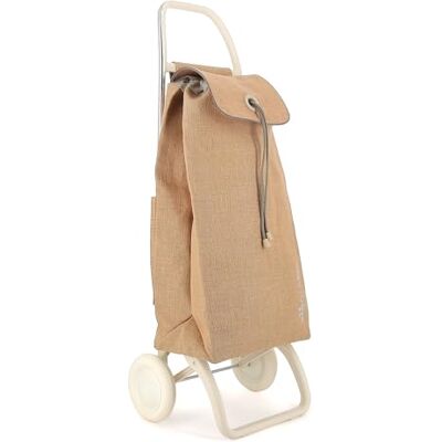Rolser I-Max Yute Off White boodschappentrolley met 2 wielen, naturel Rolser I-Max Yute Off White boodschappentrolley met 2 wielen, naturel