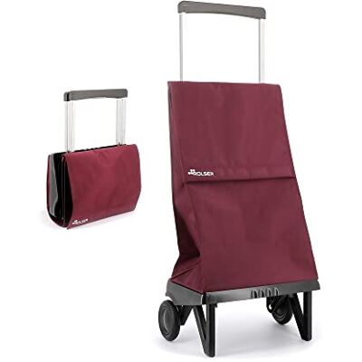 Rolser Plegamatic MF boodschappentrolley met 2 wielen, inklapbaar, bordeauxrood Rolser Plegamatic MF boodschappentrolley met 2 wielen, inklapbaar, bordeauxrood