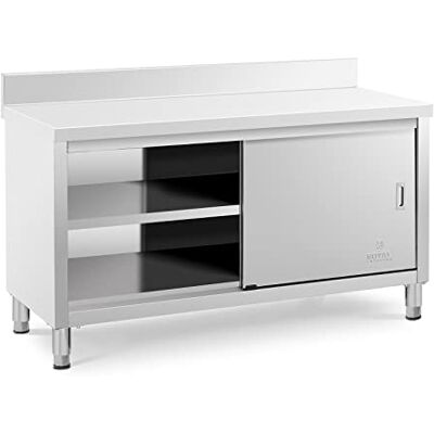Royal Catering RCSSCB-150x60-E-B Werkkast roestvrij staal 150 x 60 x 85 cm belastbaar tot 600 kg Royal Catering RCSSCB-150x60-E-B Werkkast roestvrij staal 150 x 60 x 85 cm belastbaar tot 600 kg