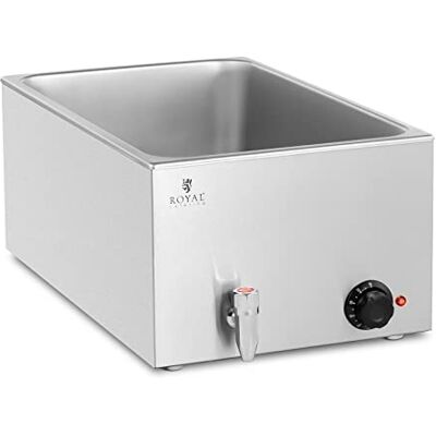 Royal Catering RCBM_GN1/1 Bain Marie 600 W GN 1/1 zonder container afvoerkraan maaltijdwarmer Royal Catering RCBM_GN1/1 Bain Marie 600 W GN 1/1 zonder container afvoerkraan maaltijdwarmer