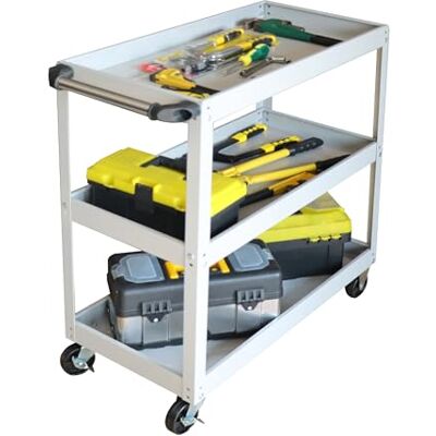 Relaxdays Werkplaatswagen met 3 niveaus, beweegbare montagewagen, tot 100 kg, h x b x d 76 x 35 x 78 cm, grijs Relaxdays Werkplaatswagen met 3 niveaus, beweegbare montagewagen, tot 100 kg, h x b x d 76 x 35 x 78 cm, grijs
