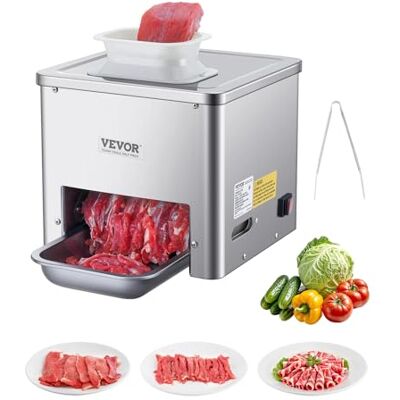 VEVOR Vleessnijder 550 W, commerciële vleessnijder, 158,8 kg/u, roestvrij staal, dikte 3,5 mm, elektrische snijmachine voor thuis, keuken, restaurant, supermarkt VEVOR Vleessnijder 550 W, commerciële vleessnijder, 158,8 kg/u, roestvrij staal, dikte 3,5 mm, elektrische snijmachine voor thuis, keuken, restaurant, supermarkt