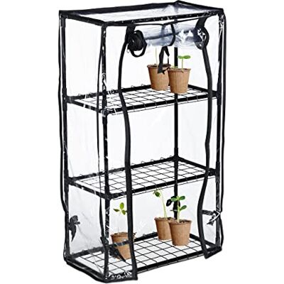 Relaxdays Balkonkas, PVC-folie, staal, 80 x 48 x 24,5 cm (h x b x d), 3-laags kunststoffolie, zwart/transparant Relaxdays Balkonkas, PVC-folie, staal, 80 x 48 x 24,5 cm (h x b x d), 3-laags kunststoffolie, zwart/transparant