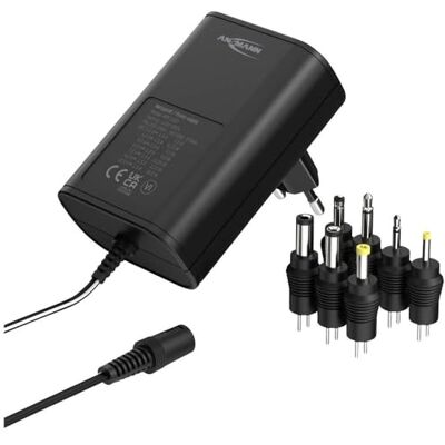 Ansmann Universele oplader APS 1500 (1 stuk) – oplader voor kleine elektronische apparaten (babyfoon, draadloze telefoon, radio enz.) – netadapter en 7 aansluitingen Ansmann Universele oplader APS 1500 (1 stuk) – oplader voor kleine elektronische apparaten (babyfoon, draadloze telefoon, radio enz.) – netadapter en 7 aansluitingen