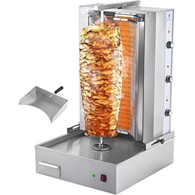 Royal Catering RCEK-380 Gastro kebab-grill, 6 verwarmingselementen, vleeshoogte max. 700 mm, 6000 W, verstelbare draaispindelafstand keramische steen roestvrij staal zilver Royal Catering RCEK-380 Gastro kebab-grill, 6 verwarmingselementen, vleeshoogte max. 700 mm, 6000 W, verstelbare draaispindelafstand keramische steen roestvrij staal zilver