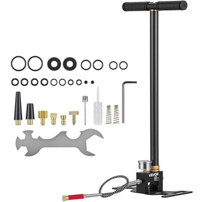 VEVOR PCP Handpomp met 3 niveaus, hogedrukpomp tot 41,37 MPa, voetpomp met oliefilter, manometer en roestvrijstalen behuizing, voor luchtgeweren, paintball, oppompen van VEVOR PCP Handpomp met 3 niveaus, hogedrukpomp tot 41,37 MPa, voetpomp met oliefilter, manometer en roestvrijstalen behuizing, voor luchtgeweren, paintball, oppompen van