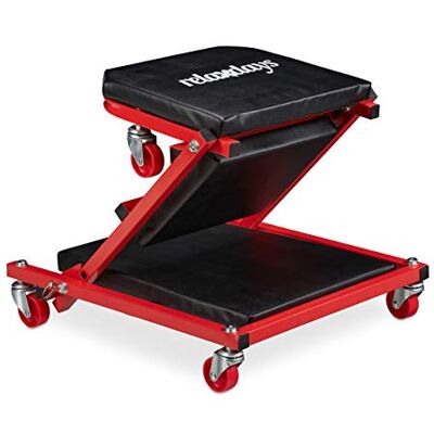 Relaxdays Skateboard, tot 150 kg, 2-in-1 ligplaats op wielen, inklapbare zitting, 360°, draaibaar, staal, zwart. Relaxdays Skateboard, tot 150 kg, 2-in-1 ligplaats op wielen, inklapbare zitting, 360°, draaibaar, staal, zwart.