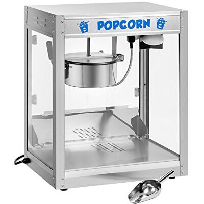 Royal Catering Professionele popcornmachine, 1350 W, ca. 5 kg/u, roestvrij staal, antiaanbaklaag, met kunststof schep Royal Catering Professionele popcornmachine, 1350 W, ca. 5 kg/u, roestvrij staal, antiaanbaklaag, met kunststof schep