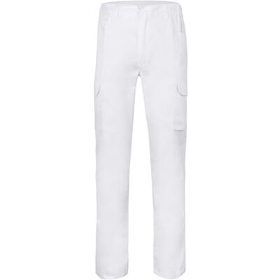 VELILLA Broek met meerdere zakken, professionele werkbroek, uniseks, Wit., 56 56 VELILLA Broek met meerdere zakken, professionele werkbroek, uniseks, Wit., 56 56