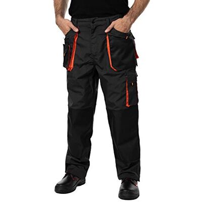 MAZALAT work wear MAZALAT werkbroek voor heren, met kniezakken. Werkbroek voor heren, werkkleding, meerdere zakken, grote maat S XXXL, herenkleding, hoge kwaliteit, 60, Zwart/Oranje 56 MAZALAT work wear MAZALAT werkbroek voor heren, met kniezakken. Werkbroek voor heren, werkkleding, meerdere zakken, grote maat S XXXL, herenkleding, hoge kwaliteit, 60, Zwart/Oranje 56