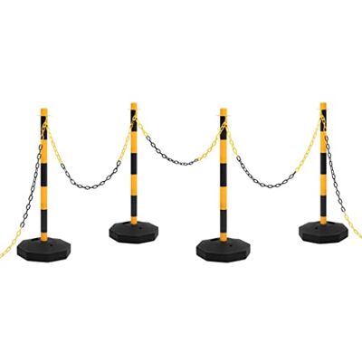 vidaXL Kettingpalenset met ketting van kunststof, veiligheidsborden, waarschuwing, verkeerswaarschuwing, magazijn, parkeerplaats, 10 m vidaXL Kettingpalenset met ketting van kunststof, veiligheidsborden, waarschuwing, verkeerswaarschuwing, magazijn, parkeerplaats, 10 m