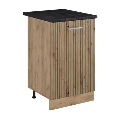 Vicco Meuble bas de cuisine "R-Line", Chêne Artisan/Chêne doré 50 cm 1 Porte · Plan de travail incl. · Pieds réglables en hauteur · 1 Tablette · Librement combinable Vicco Meuble bas de cuisine "R-Line", Chêne Artisan/Chêne doré 50 cm 1 Porte · Plan de travail incl. · Pieds réglables en hauteur · 1 Tablette · Librement combinable