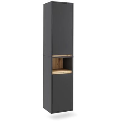 Vicco Hoge kast "Viola", grijs/ambachtelijk, 38 x 170 cm Met 2 deuren, kan worden gecombineerd met de Viola serie voor opslag in de badkamer Vicco Hoge kast "Viola", grijs/ambachtelijk, 38 x 170 cm Met 2 deuren, kan worden gecombineerd met de Viola serie voor opslag in de badkamer