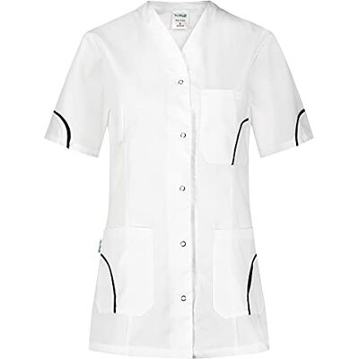 B-well Silvia doktersblouse voor dames, werkblouse, medisch uniform, dames, korte mouwen, V-hals met knopen S B-well Silvia doktersblouse voor dames, werkblouse, medisch uniform, dames, korte mouwen, V-hals met knopen S