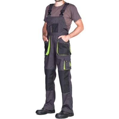 MAZALAT work wear Tuinbroek met bretels voor heren, grote maat, kniebrace met kniebeschermers, kniebeschermers, werkbroek voor heren, zwart, Zwart/Groen, XXL XXL MAZALAT work wear Tuinbroek met bretels voor heren, grote maat, kniebrace met kniebeschermers, kniebeschermers, werkbroek voor heren, zwart, Zwart/Groen, XXL XXL