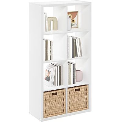 Furinno Decoratieve opbergkubus met open rug, 8 dobbelstenen, wit Furinno Decoratieve opbergkubus met open rug, 8 dobbelstenen, wit