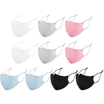 ZGDEIWGF 10 zonnemaskers, katoenen maskers, verstelbare beschermende maskers, stofmaskers voor buiten ZGDEIWGF 10 zonnemaskers, katoenen maskers, verstelbare beschermende maskers, stofmaskers voor buiten