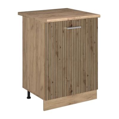 Vicco Meuble bas de cuisine "R-Line", Chêne Artisan/Chêne doré 60 cm 1 Porte · Plan de travail incl. · Pieds réglables en hauteur · 1 Tablette · Librement combinable Vicco Meuble bas de cuisine "R-Line", Chêne Artisan/Chêne doré 60 cm 1 Porte · Plan de travail incl. · Pieds réglables en hauteur · 1 Tablette · Librement combinable