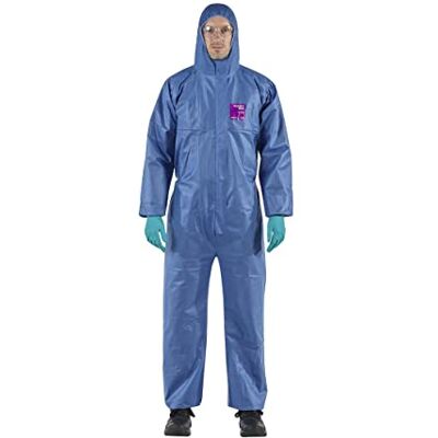 Ansell AlphaTec 1500, Model 138, werkpak voor eenmalig, bescherming tegen chemicaliën type 5/6, ondoordringbaar beschermend pak, doe-het-zelf en schilderwerk, heren en dames, blauw, maat XL (1 stuks) Ansell AlphaTec 1500, Model 138, werkpak voor eenmalig, bescherming tegen chemicaliën type 5/6, ondoordringbaar beschermend pak, doe-het-zelf en schilderwerk, heren en dames, blauw, maat XL (1 stuks)