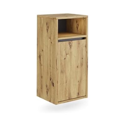 Vicco Badkamerkast "Viola", handwerk/grijs, 38 x 80 cm Met wasmand, met afneembare wasmand voor het opbergen Vicco Badkamerkast "Viola", handwerk/grijs, 38 x 80 cm Met wasmand, met afneembare wasmand voor het opbergen