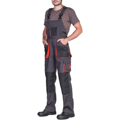 MAZALAT work wear Overalls met bretels voor heren, Zwart, Grote maten, Werkbroek voor heren, Kniesteun met kniezakken, Kniebeschermers, Robuuste werkbroek, Zwart/Oranje L MAZALAT work wear Overalls met bretels voor heren, Zwart, Grote maten, Werkbroek voor heren, Kniesteun met kniezakken, Kniebeschermers, Robuuste werkbroek, Zwart/Oranje L