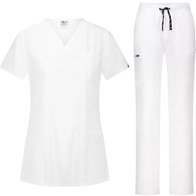 B-well Bella Werkkleding voor medisch personeel, met een jasje en een broek, unisex, werkkleding, uniform, elastaan XXL B-well Bella Werkkleding voor medisch personeel, met een jasje en een broek, unisex, werkkleding, uniform, elastaan XXL