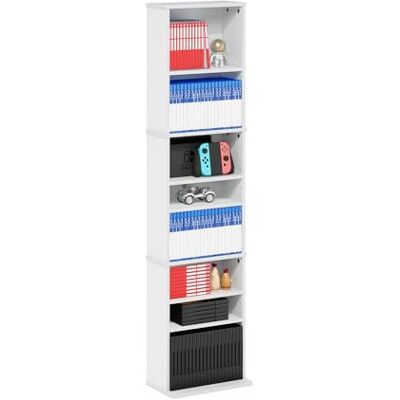 Furinno JAYA Multimedia-opbergtoren, 9 verstelbare planken, wit Furinno JAYA Multimedia-opbergtoren, 9 verstelbare planken, wit