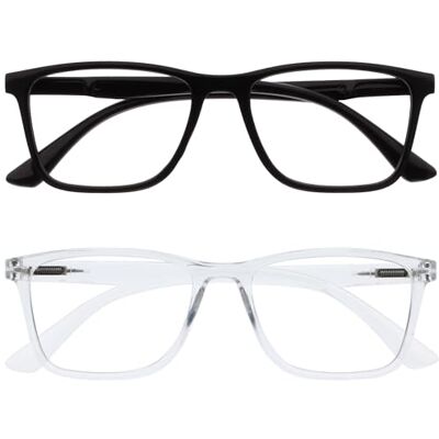 OPULIZE Nyx Gemengde blauwlichtbril, zwart/transparant, 2 stuks, Eén maat Eén maat OPULIZE Nyx Gemengde blauwlichtbril, zwart/transparant, 2 stuks, Eén maat Eén maat