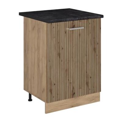 Vicco Meuble bas de cuisine "R-Line", Chêne Artisan/Chêne doré 60 cm 1 Porte · Plan de travail incl. · Pieds réglables en hauteur · 1 Tablette · Librement combinable Vicco Meuble bas de cuisine "R-Line", Chêne Artisan/Chêne doré 60 cm 1 Porte · Plan de travail incl. · Pieds réglables en hauteur · 1 Tablette · Librement combinable