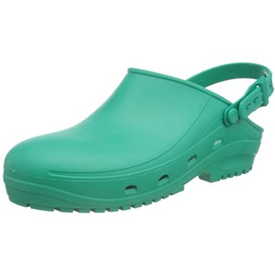 REPOSA Sanitaire klompen model Max, professionele klomp met veters, SRC antislip rubberen zool, anatomische zool, antistatisch en licht, Groen 40 EU REPOSA Sanitaire klompen model Max, professionele klomp met veters, SRC antislip rubberen zool, anatomische zool, antistatisch en licht, Groen 40 EU