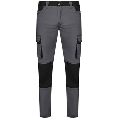 VELILLA Stretch Bicolor Unisex Werkbroek voor volwassenen, grijs/zwart, 34 34 VELILLA Stretch Bicolor Unisex Werkbroek voor volwassenen, grijs/zwart, 34 34