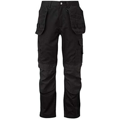 Osbauer Render Pro Werkbroek voor heren, cargobroek met meerdere zakken en kniebeschermers, halfelastische tailleband, Cordura, 56 W, korte lengte 56W Taille courte Osbauer Render Pro Werkbroek voor heren, cargobroek met meerdere zakken en kniebeschermers, halfelastische tailleband, Cordura, 56 W, korte lengte 56W Taille courte