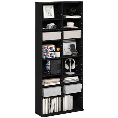Furinno JAYA Americano Multimedia Opbergtoren met 16 Planken met Verstelbare Planken Furinno JAYA Americano Multimedia Opbergtoren met 16 Planken met Verstelbare Planken