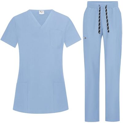 B-well Bella Werkkleding voor medisch personeel, met een jasje en een broek, unisex, werkkleding, uniform, elastaan XXL B-well Bella Werkkleding voor medisch personeel, met een jasje en een broek, unisex, werkkleding, uniform, elastaan XXL