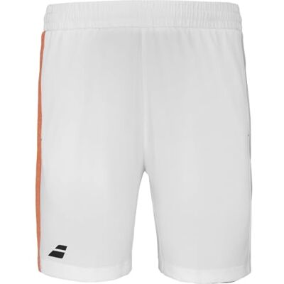 Babolat , Tennisshorts model Play voor heren, 2 zijzakken voor ballen, elastische tailleband voor een perfecte pasvorm, geschikt voor individuele spelers en clubteams, Wit / Oranje M Taille courte Babolat , Tennisshorts model Play voor heren, 2 zijzakken voor ballen, elastische tailleband voor een perfecte pasvorm, geschikt voor individuele spelers en clubteams, Wit / Oranje M Taille courte