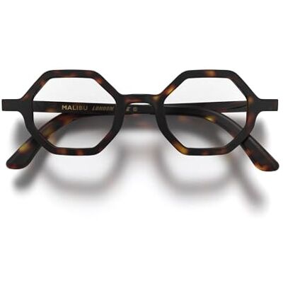LONDON MOLE ® Malibu Leesbril, zeshoekig/achthoekig, voor dames en heren, uniseks, veerscharnieren, Rubberen schaal Verres 34 x 42 mm Pont 16 mm Branches 147 mm LONDON MOLE ® Malibu Leesbril, zeshoekig/achthoekig, voor dames en heren, uniseks, veerscharnieren, Rubberen schaal Verres 34 x 42 mm Pont 16 mm Branches 147 mm