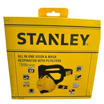 Stanley Combo-vizier Face-Fit-Check Technology & Maximaal 99,99% -P3 Fitted Filters Inclusief bril en voor Building Work, Fine Dust-Respirator Sanding Mask, Geel, Unisex, Geel, Vizier en Stofmasker Visor and Dust Mask Stanley Combo-vizier Face-Fit-Check Technology & Maximaal 99,99% -P3 Fitted Filters Inclusief bril en voor Building Work, Fine Dust-Respirator Sanding Mask, Geel, Unisex, Geel, Vizier en Stofmasker Visor and Dust Mask