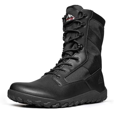 NORTIV 8 Rangers militaire tactische laarzen voor heren, comfortabele werkschoenen, leren laarzen met ritssluiting aan de zijkant voor motorfiets en andere toepassingen, zwart., 41.5 EU 41.5 EU NORTIV 8 Rangers militaire tactische laarzen voor heren, comfortabele werkschoenen, leren laarzen met ritssluiting aan de zijkant voor motorfiets en andere toepassingen, zwart., 41.5 EU 41.5 EU